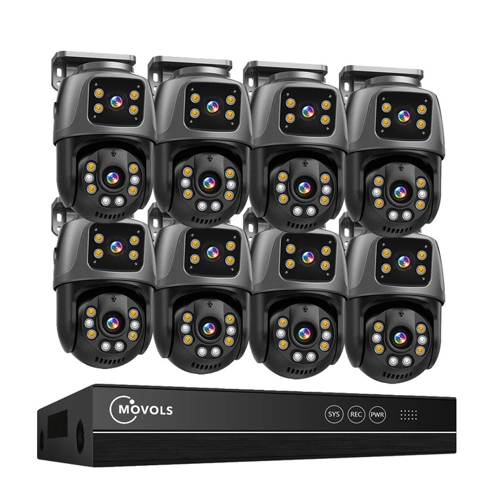 8 csatornás 6 megapixeles megfigyelő készlet 8 kamerával, kétlencsés rendszerrel, kétirányú audiokommunikációval, 2 TB