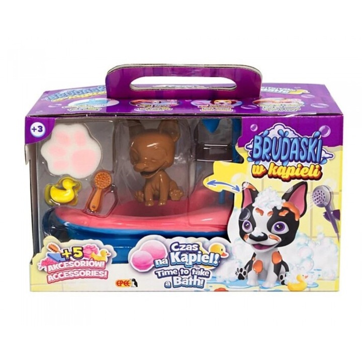 Set jucarii de baie, Boston, 5 piese, alb-maro, 225x135mm