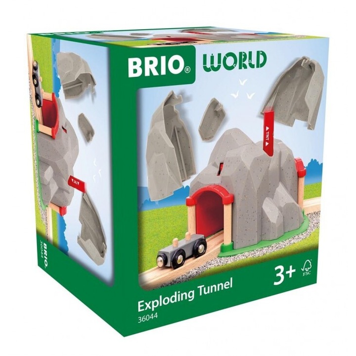 Tунел за игра с експлозия Brio, Ravensburger, комплект от 3 части, 200x180mm, многоцветни
