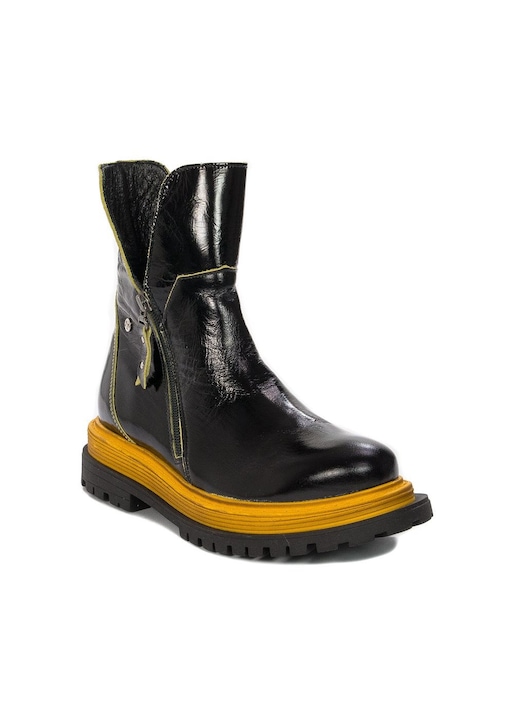 Botine dama, Maciejka, 762791, Piele lacuita, Negru