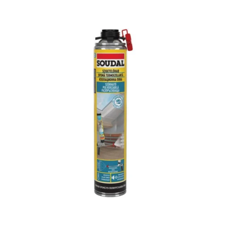 Spuma pulverizabila la pistol Soudal, 700 ml