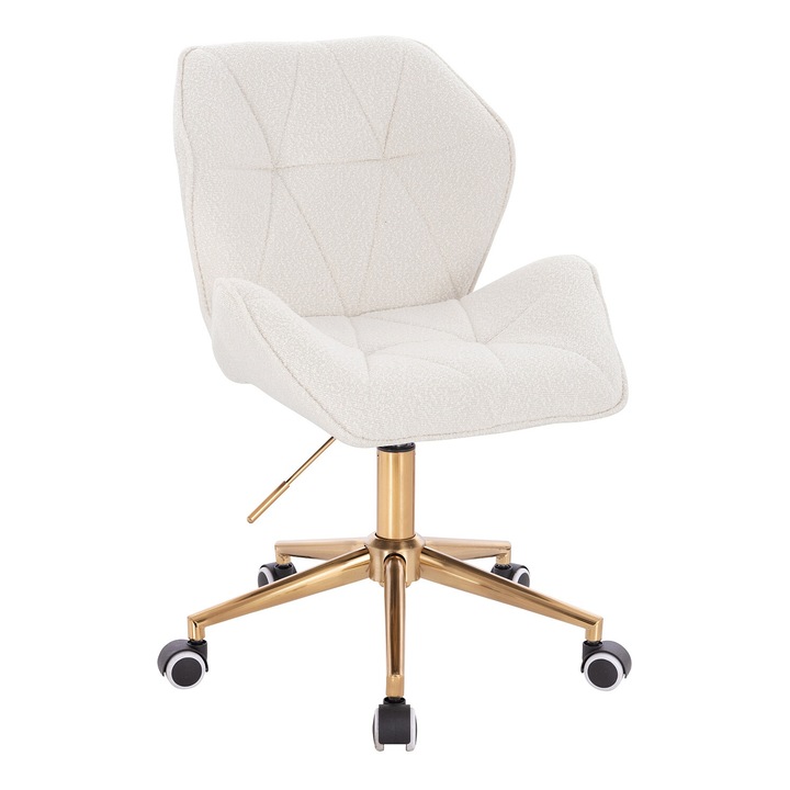 Scaun de birou, Votana, HR212K, Boucle, Baza Aurie, Crem