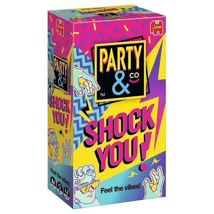 Настолна игра Party&Go Shock You, Jumbo, 250 карти, 3 вида предизвикателства, 123x208 мм
