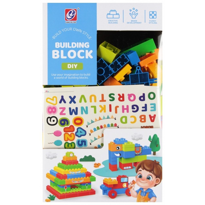 Set de constructie 260 elemente, Mega Creative, multicolor, 20x34x21cm