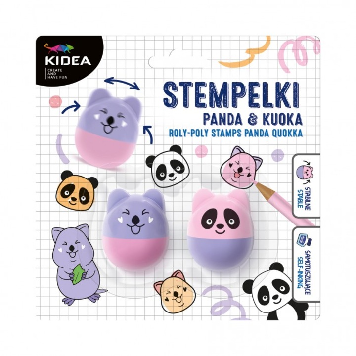Комплект печати Panda and Kuoka, DERFORM, 150x150x35mm, Розов/Лилав