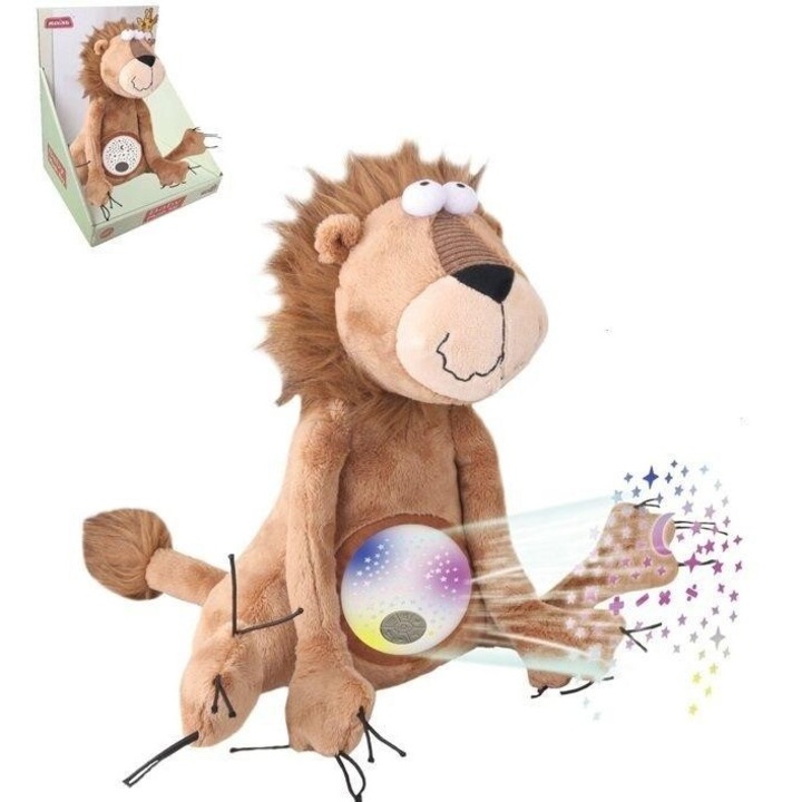 Jucarie de plus, Icom, leu cu proiector, sunete, lumini colorate, 295x230mm, set