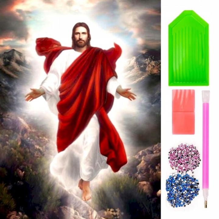 Mozaic de diamant Iisus Hristos in ascensiune rosie NO-1007445