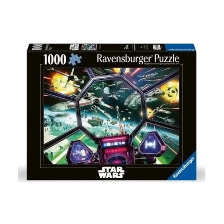 Puzzle 1000 piese Ravensburger Star Wars TIE Fighter Cockpit, 254x339mm