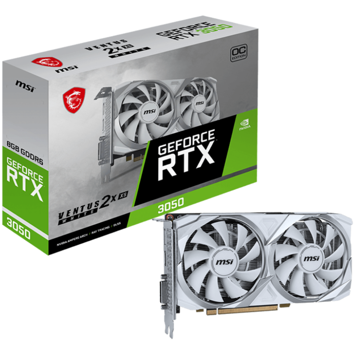 Видео карта MSI Nvidia GeForce RTX 3050 VENTUS 2X XS WHITE 8G OC RTX_3050_VENTUS_2X_XS_WHITE_8G_OC