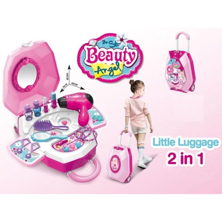 Szépségszett rózsaszín bőröndben, Madej, 440x380mm, 3+ éves gyermekeknek