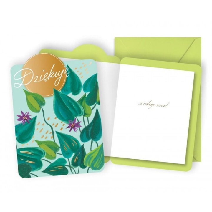 Karnet de multumire Kukartka, B6, 16.6x11.7cm, colorat, cu envelopa