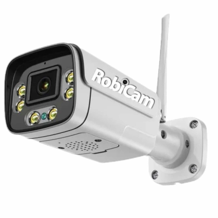 RobiCam 6006, iCsee булет камера, WiFi, 5MP, Стационарен метален корпус, Двупосочен звук