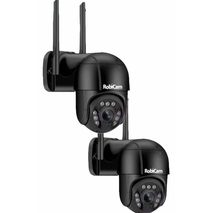2 броя камери, 8MP, 4K, Черни, RobiCam, iCsee, А13, Ultra HD