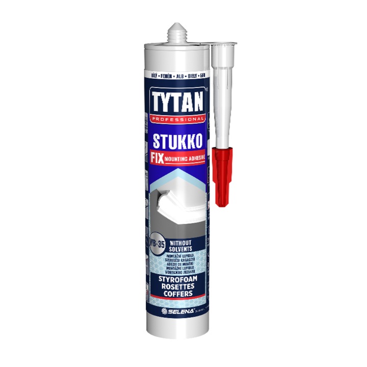 Szerelő ragasztó, Tytan Professional, Polisztirolhoz, 290ml, Fehér színű