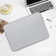 Husa laptop 15 inch, piele ecologica, gri, design slim, impermeabil, 38x28.5x2.5cm
