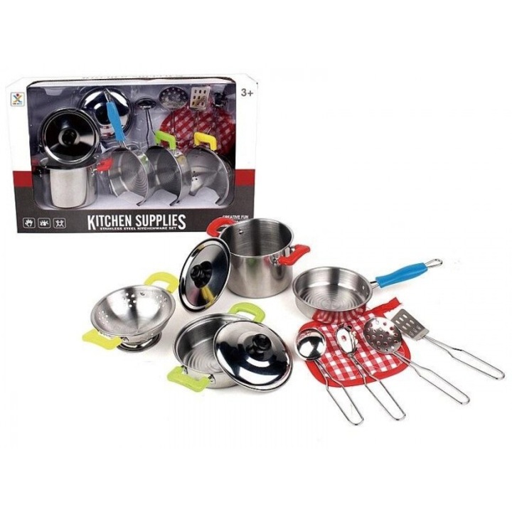 Set de ustensile metalice ADAR, 37x23x11cm, pentru copii, 3+