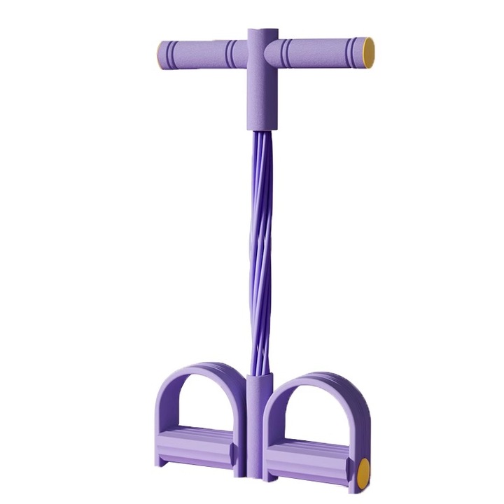 Banda de rezistenta elastica Yoga Pedal Puller cu 6 tuburi, picioarelor (violet)
