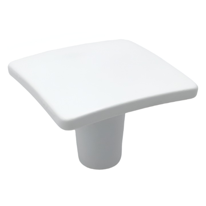 Buton pentru mobila Adan, finisaj alb, 32x32 mm