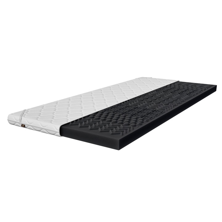 Saltea topper Venerdi Black 140x200 spuma poliuretanica 7cm cu husa Ferma
