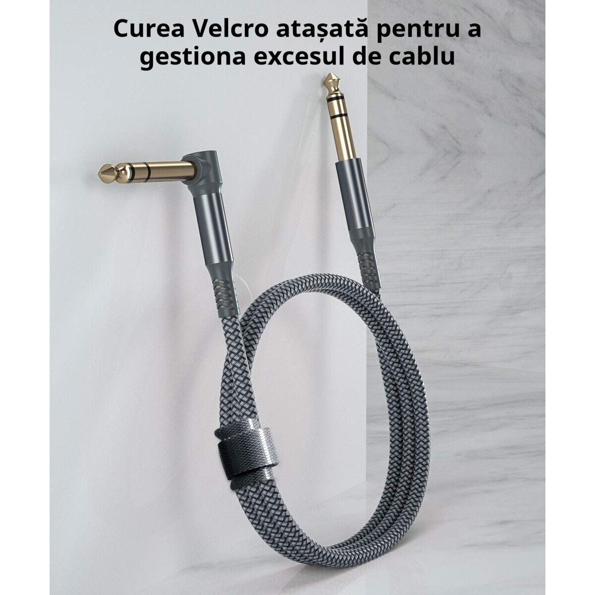 Cablu instrument pentru chitara, ZXJDN®, 6, 35 mm, 2, 5 m, gri