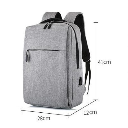 Rucsac laptop, 15 inch, gri inchis, impermeabil, cu port USB, 41x28x12cm