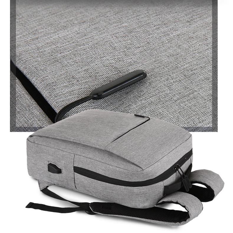 Rucsac laptop, 15 inch, gri inchis, impermeabil, cu port USB, 41x28x12cm