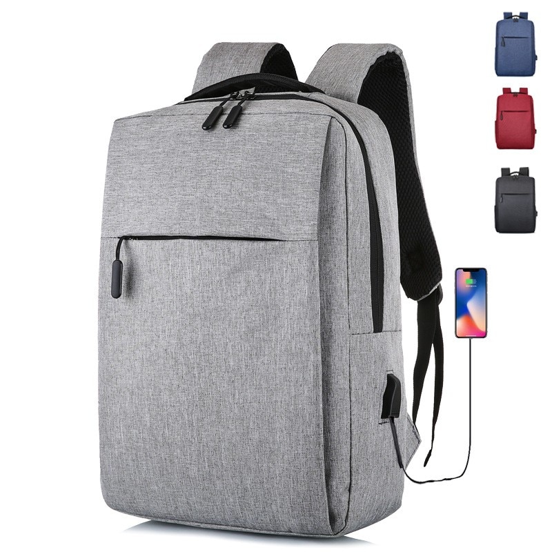 Rucsac laptop, 15 inch, gri inchis, impermeabil, cu port USB, 41x28x12cm