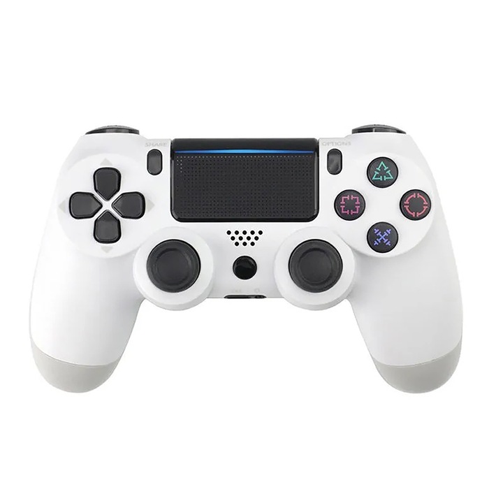 Morovan vezeték nélküli kontroller PS4/PS3/PC/iPhone/Android rendszerhez, Bluetooth, 600mAh, fehér