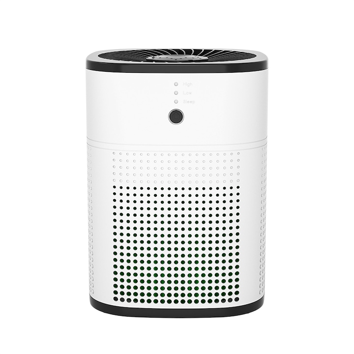 PureWave™ пречиствател на въздух, 5-слоен филтър, против прах, HEPA, антибактериален, активен въглен, студен катализатор, ароматерапевтичен дифузер, пречиства до 20 sqm, 3 режима на работа, режим на заспиване, автоматичен режим, безшумен , бяло