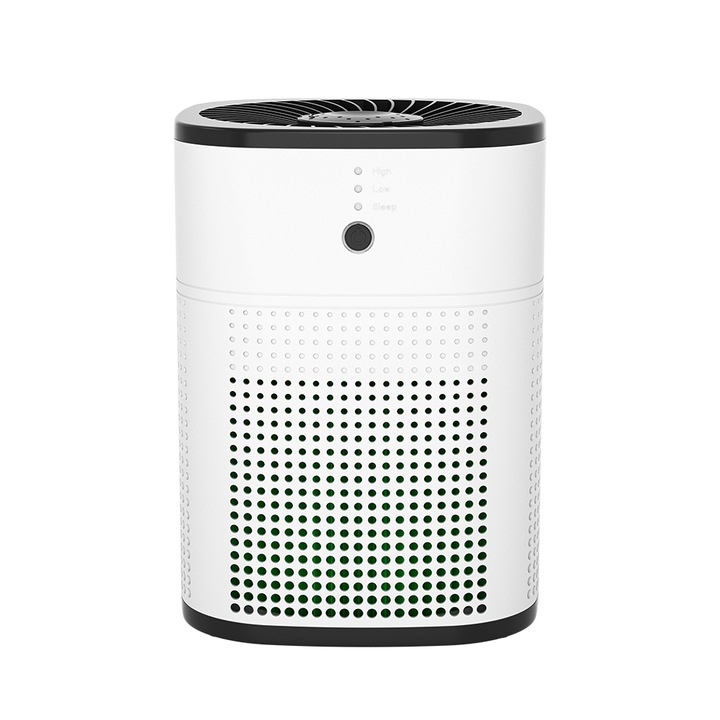 AirBliss® légtisztító, 5 rétegű szűrő, pormentesítő, HEPA, baktériumellenes, aktív szén, hidegkatalizátor, aromaterápiás diffúzor, akár 20 nm-ig tisztít, 3 üzemmód, alvó üzemmód, automatikus üzemmód, időzítő, hordozható, néma, Fehér