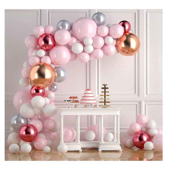 Set baloane, CENYEDA, 113 piese, multicolor, decoratiuni petrecere, Calitate Premium, Material Latex, Ideale Pentru Aniversari sau Petreceri de Neuitat