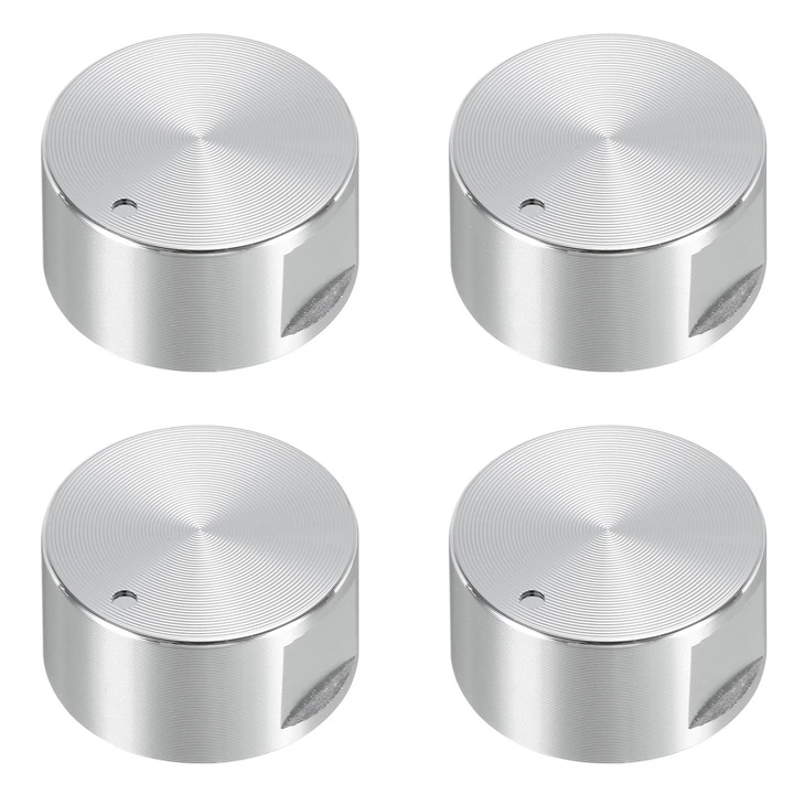 Комплект от 4 копчета за плот за вграждане, Axroad Mall, Хромирани, 6 мм, 0°, 3,7 см ширина, 1,9 см височина, Защита от корозия, Ергономичен дизайн, Лесен монтаж и поддръжка, Изработен от цинкова сплав, Сребрист