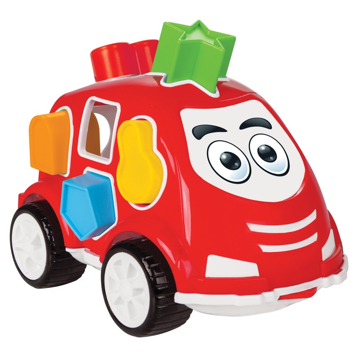 Masinuta cu forme de sortat Smart Shape Sorter Car Red