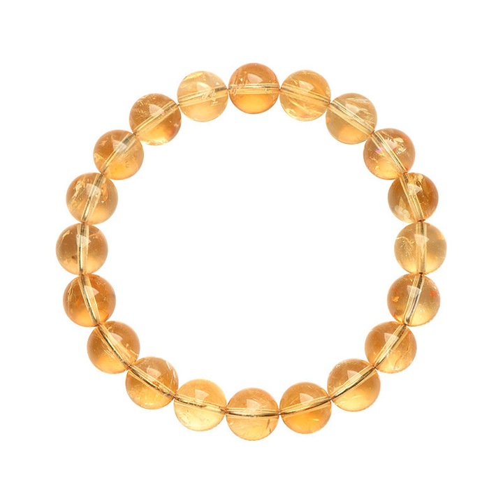 Bratara naturala citrin, unisex, design cu cordon elastic