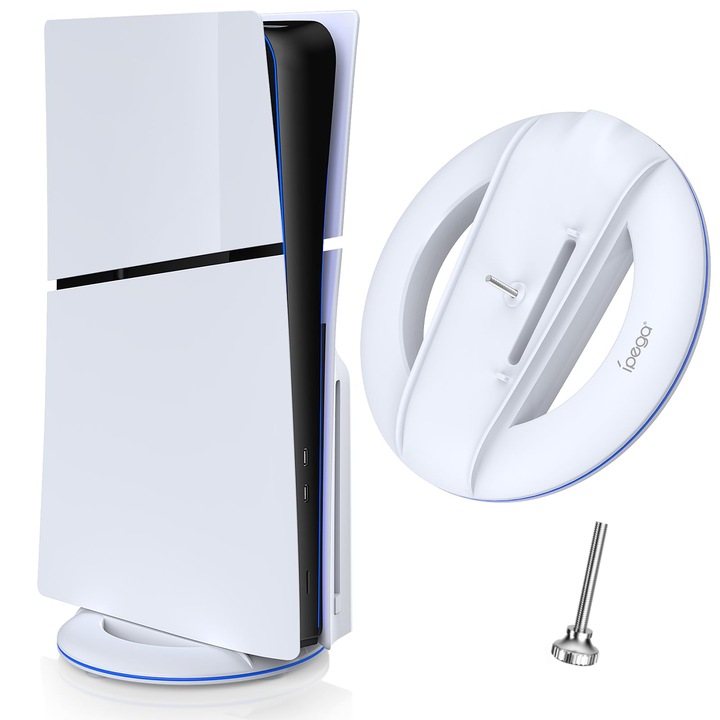 Függőleges tartó a PS5 Slim lemezhez és a csavaros digitális konzolhoz, alaptámogatás a Playstation 5 Slim konzol cseréjéhez, fehér