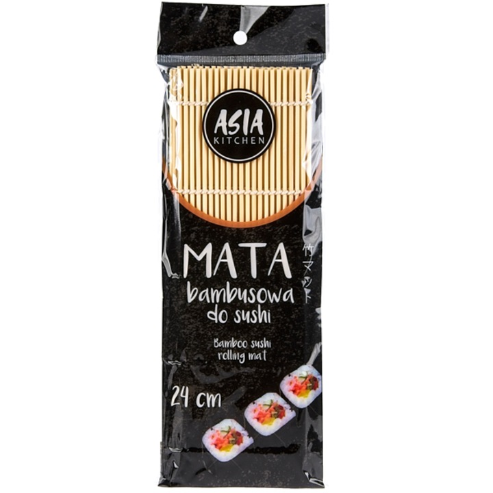 Бамбукова подложка за суши, Asia Kitchen, 24x24 см, за многократна употреба, екологична