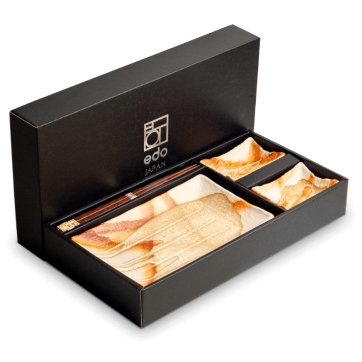 Set pentru sushi Kurage, 6 elemente, Edo Japan, ceramica, 22x14cm, 9x6,5cm