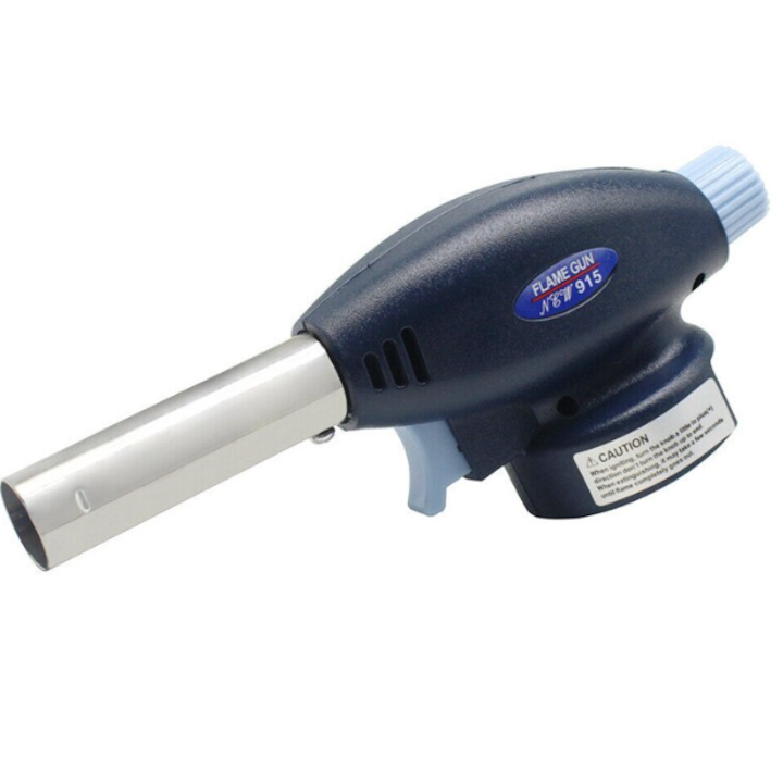 Глава за къмпинг горелка MX037, тип пистолет Flame Gun 915, преносима, съвместима с газова бутилка 227 g, автоматично запалване, макс. 1300°C, Направи си сам, кухня, ремонт