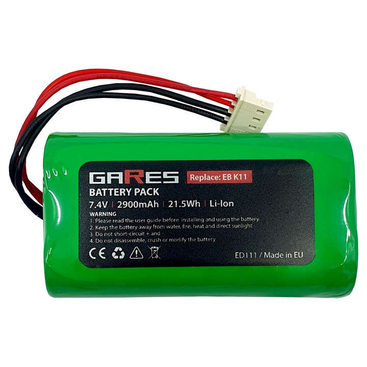Baterie Gares, 7.4V 2.9Ah, compatibil cu Elzab K10