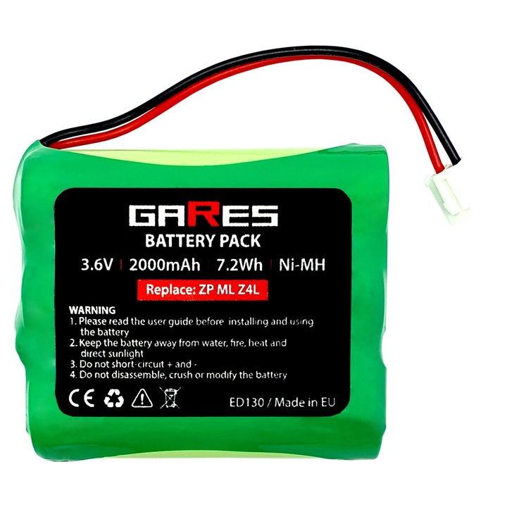 Baterie Gares, 3.6V 2.0Ah Ni-MH, compatibil cu Zepter Medolight Z4L