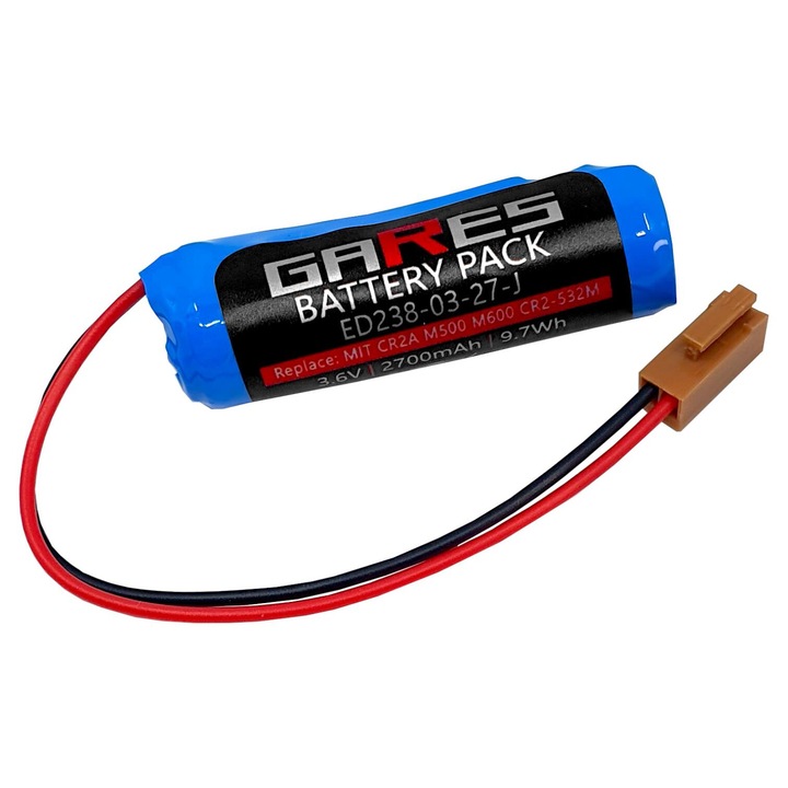 Baterie Gares, 3.6V 2.7Ah Li-MnO2, compatibil cu Mitsubishi CR2A M500 M600 CR2-532M
