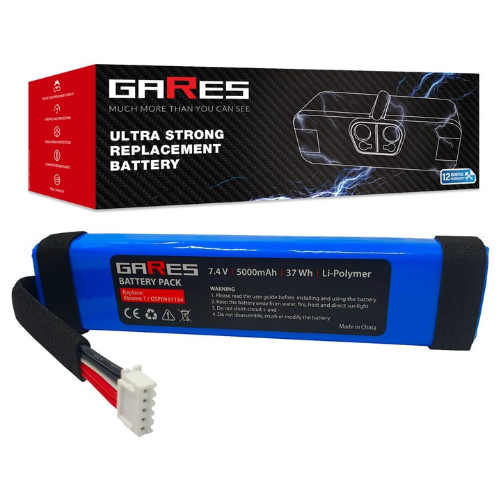 Baterie Gares, MY001-74-50-JB, 7.4V 5.0Ah Li-Po, compatibil cu Xtreme 1