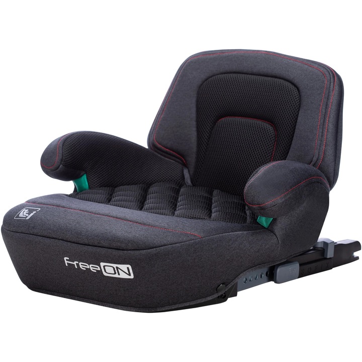 Autós ülésmagasító, FreeOn, Cosmo Plus I-Size, Isofix-szel, Emelt háttámlával és kartámaszokkal, 125 és 150 cm közötti, illetve 25 és 36 kg közötti gyermekek számára alkalmas, Megfelel az ECE R129 európai biztonsági szabványnak, fekete