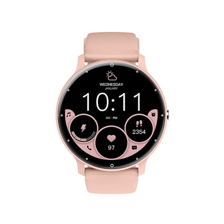 Smartwatch, 1.3 Inch, Bluetooth, Rezistent la apa, Argintiu