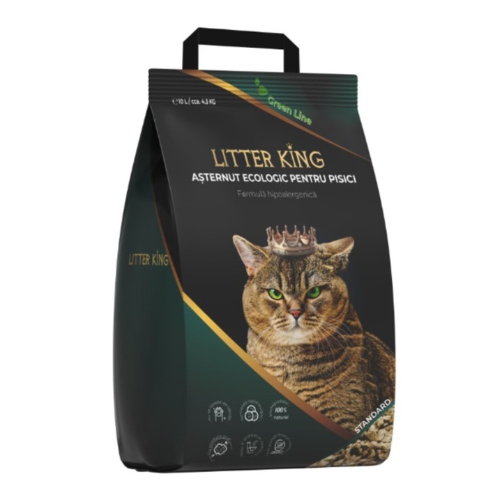 Asternut ecologic pentru pisici, Litter King Standard, 10 L