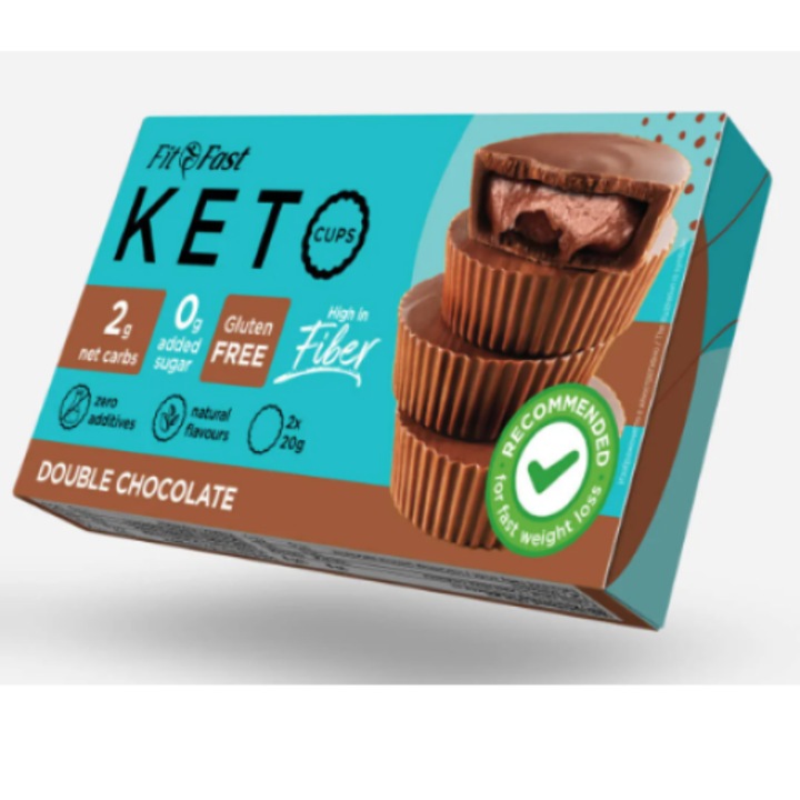 Протеинови блокчета, Fit Fast, Keto Cups, Шоколад, 40 гр