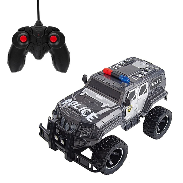 Полицейска кола извън пътя с дистанционно управление за звук и светлина 1:14/ 27MHz