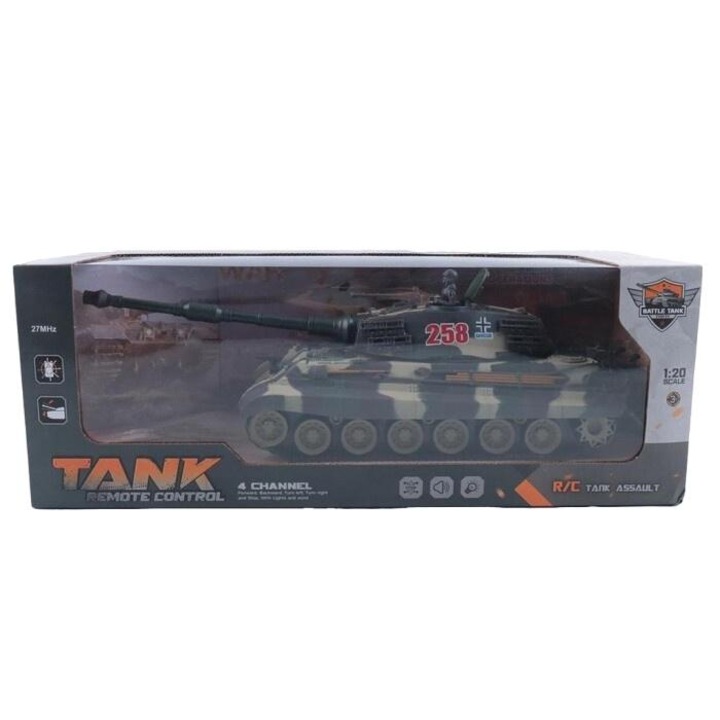 Madej Радиоуправляем танк със светлини и звуци 420х155мм комплект с дистанционно