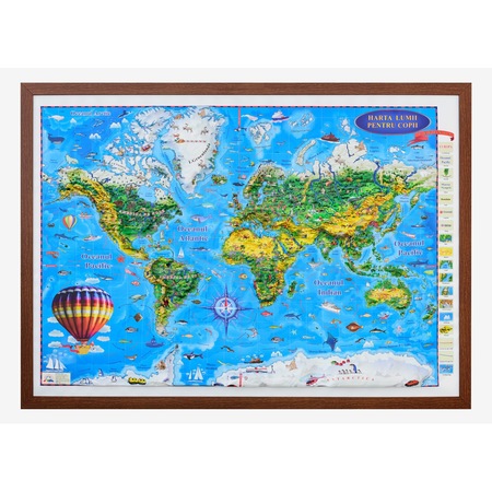 Harta Lumii Pentru Copii Eurodidactica Proiectie 3d 1000 X 700 Mm Emag Ro