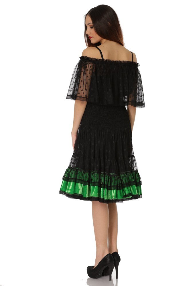 Rochie neagra tull cu catifea Liza Panait T-25bE